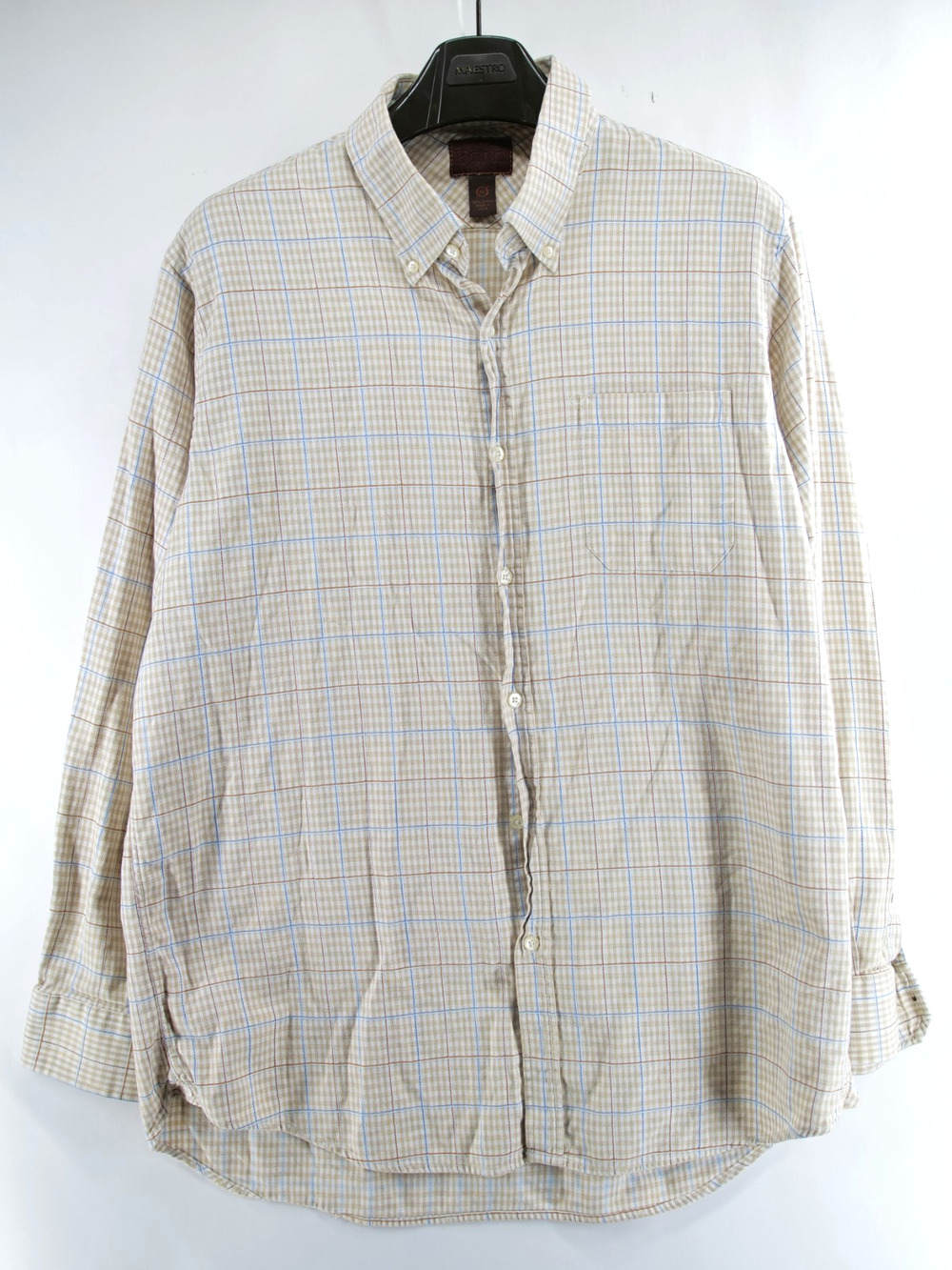 Born Børn Plaid Shirt Mens XL MultiColor Brown Long Sleeve Check